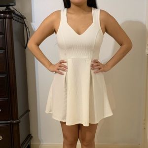 NWOT WHITE SKATER DRESS WITH LACE DETAIL